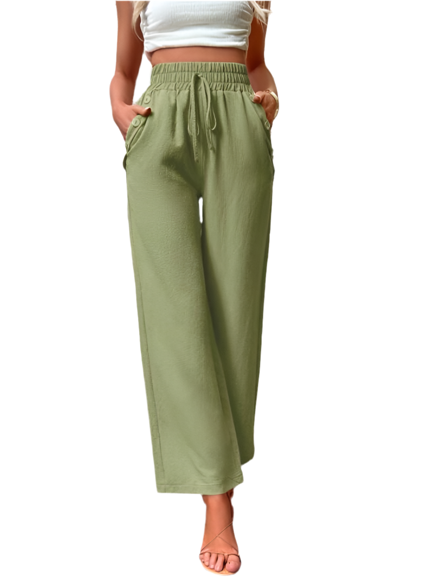 Loose High Waist Linen Trousers