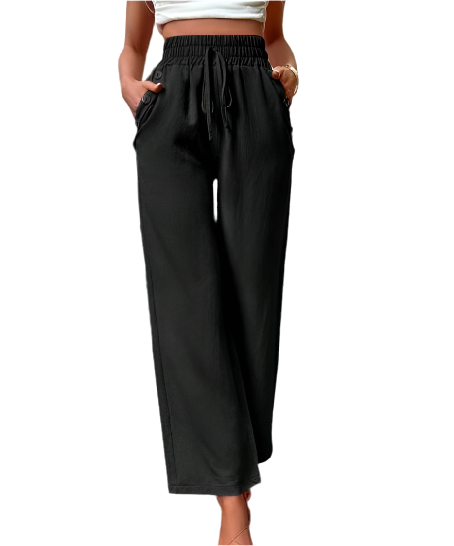 Loose High Waist Linen Trousers