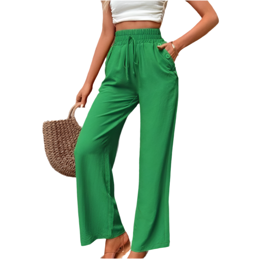 Loose High Waist Linen Trousers