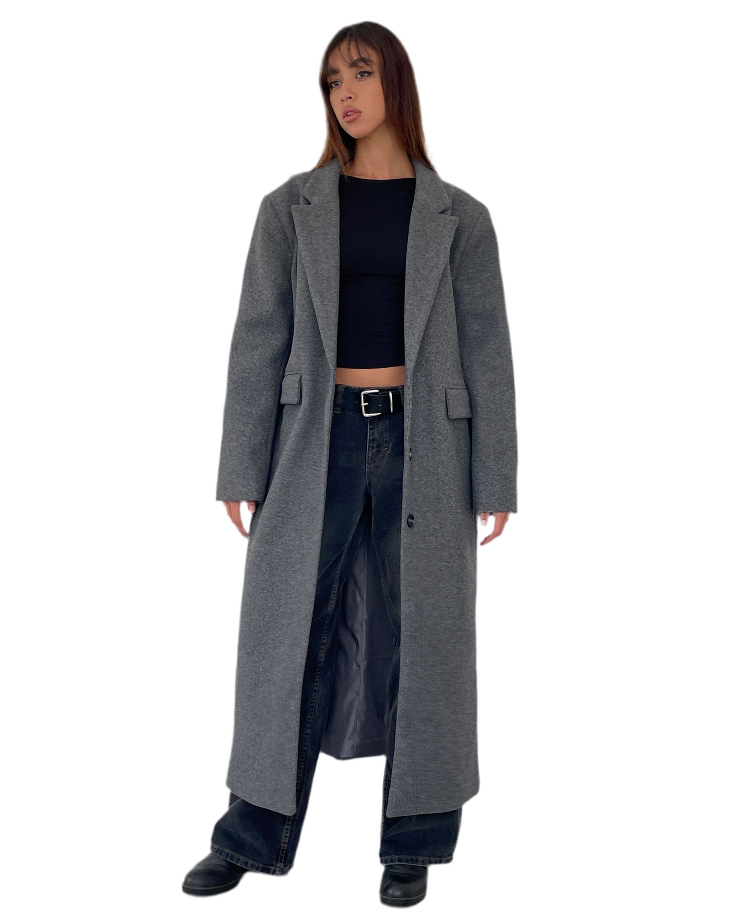 WOFA 25 | MALATI LONGLINE COAT IN CHARCOAL