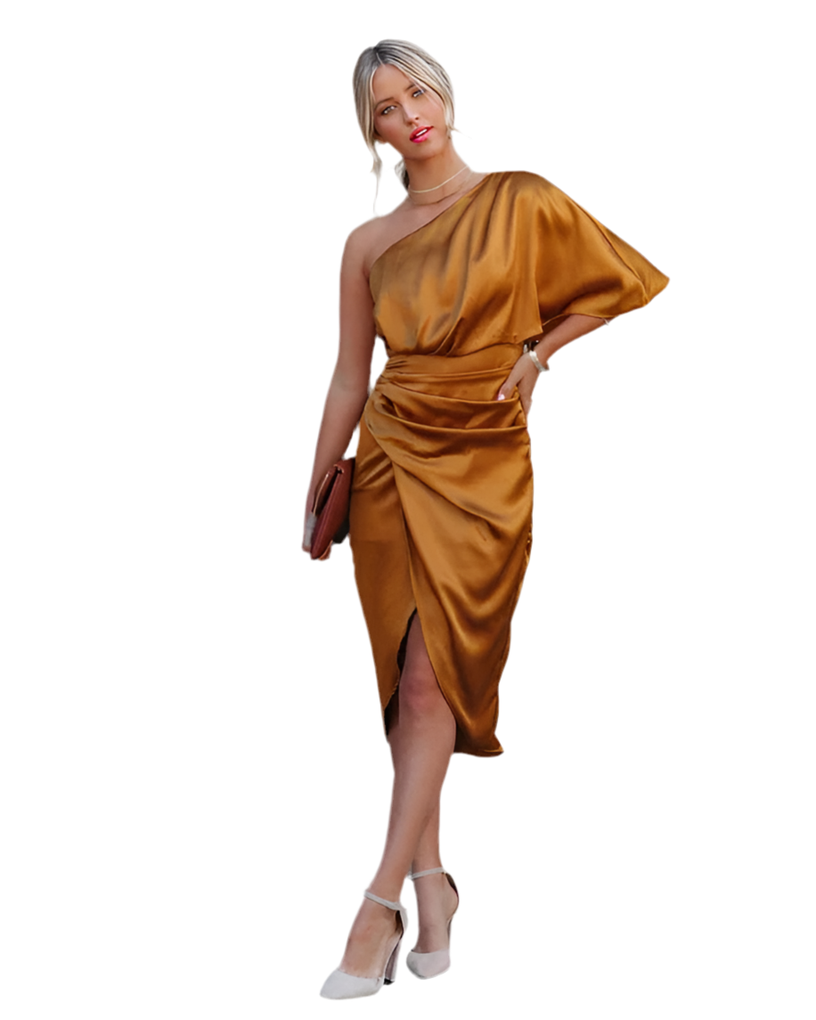 WOFA 25 • One-Shoulder-Satinkleid