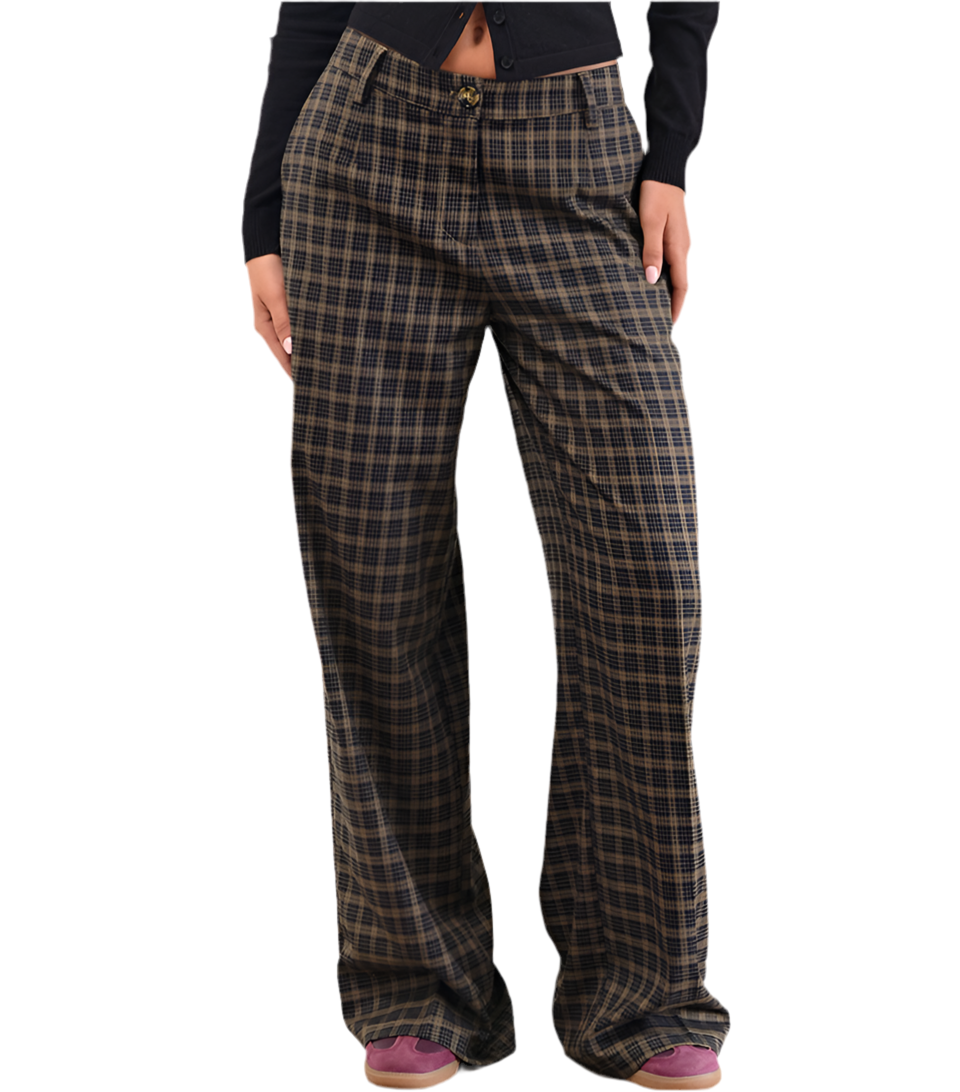 Trouser in Dark Brown Check