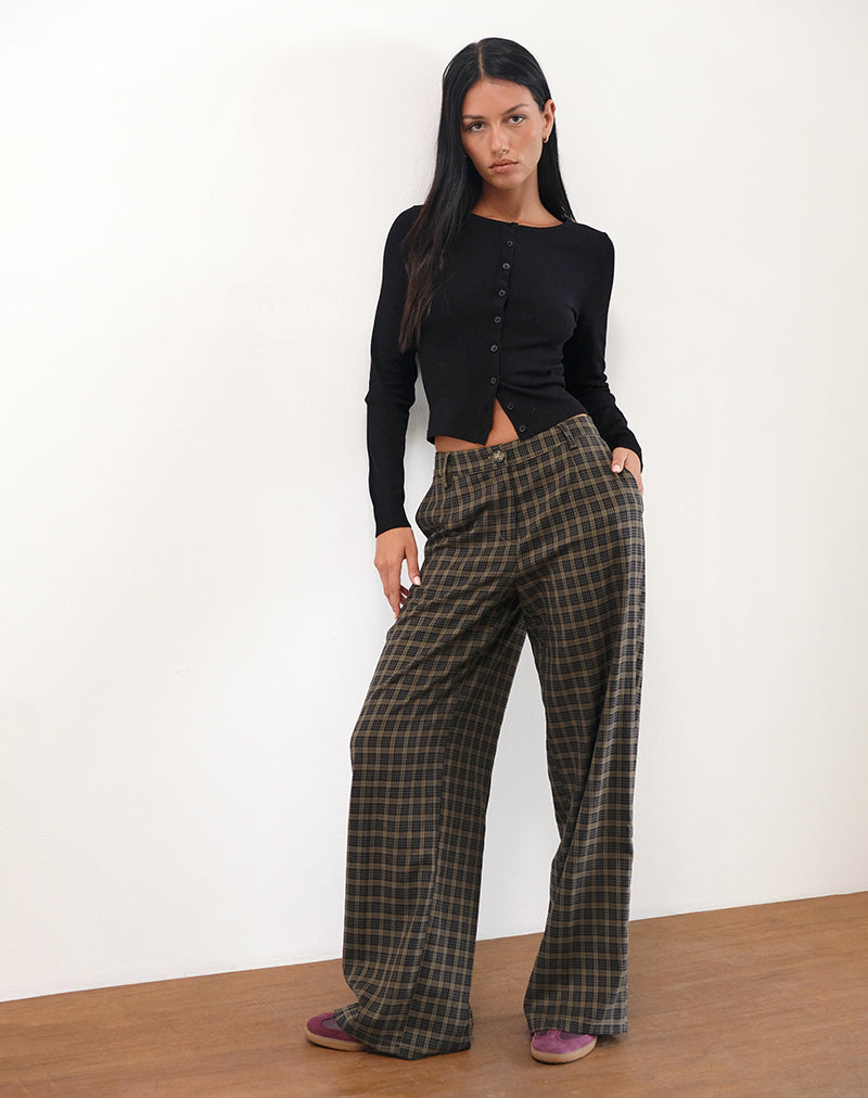 Trouser in Dark Brown Check