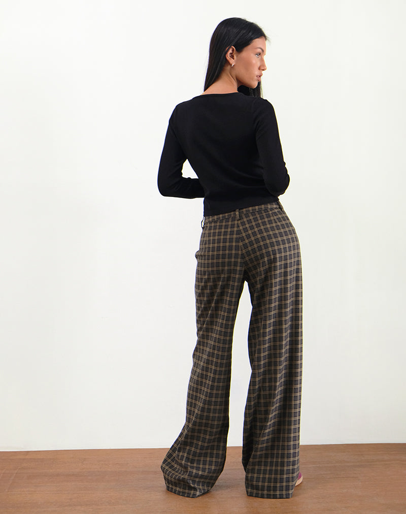 Trouser in Dark Brown Check