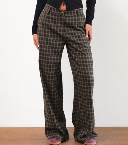 Trouser in Dark Brown Check