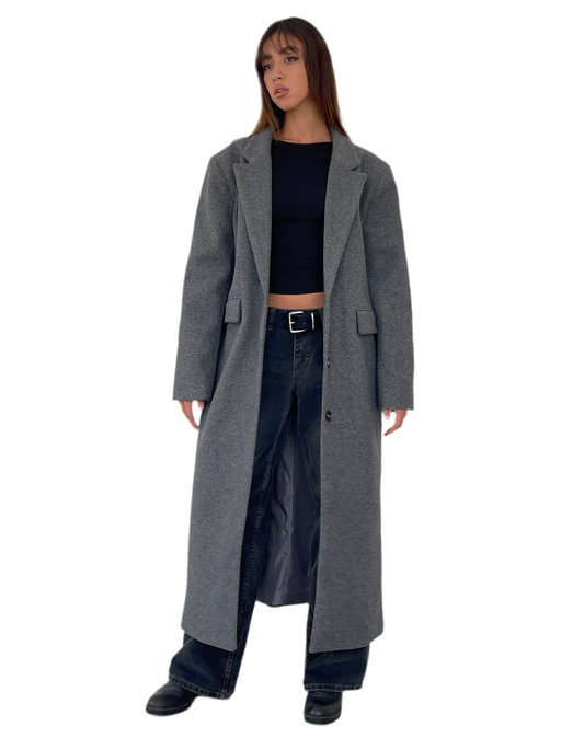 WOFA 25 | MALATI LONGLINE COAT IN CHARCOAL
