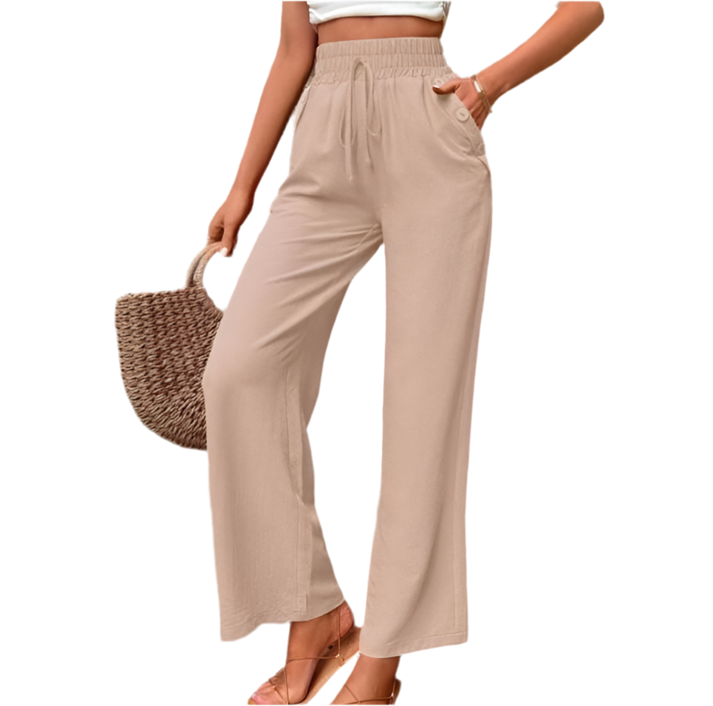 Loose High Waist Linen Trousers