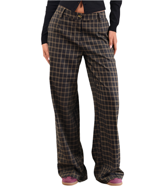Trouser in Dark Brown Check