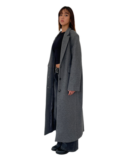 WOFA 25 | MALATI LONGLINE COAT IN CHARCOAL