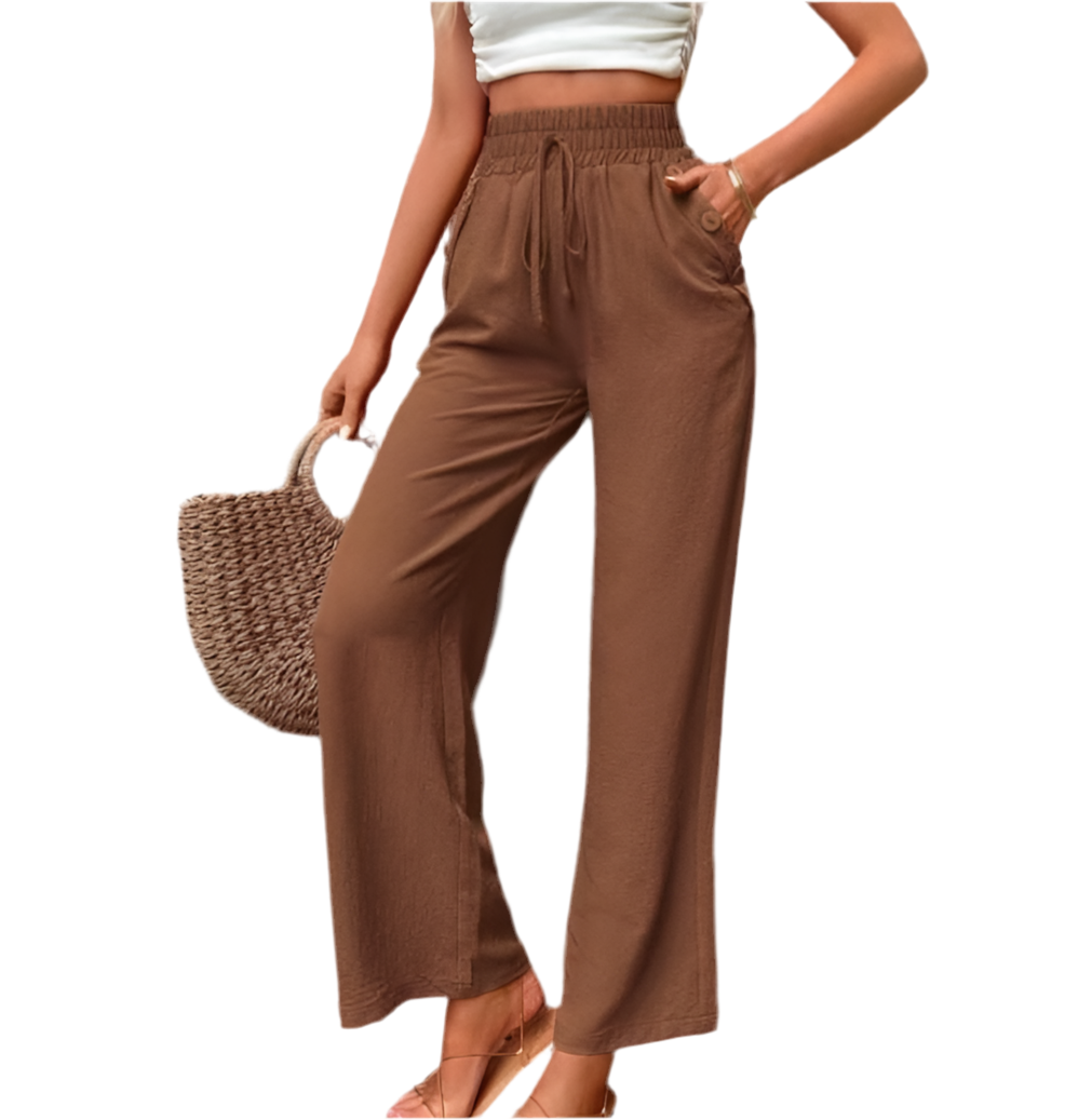 Loose High Waist Linen Trousers