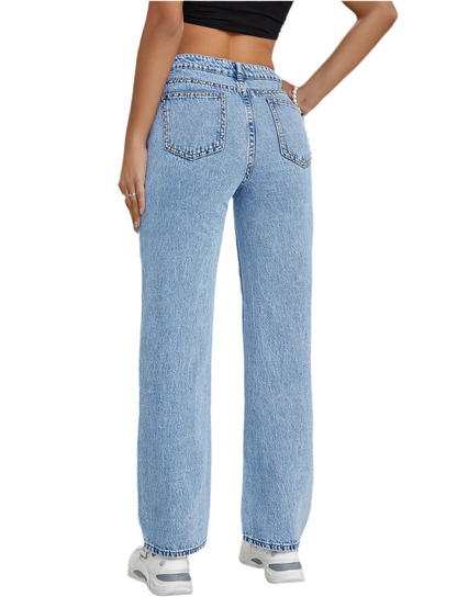WOFA 25 JEANS MIT SEITLICHEN NIETEN UND GERADEM BEIN