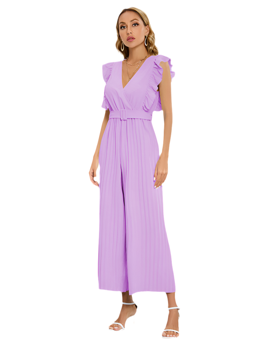 Fancy Cropped Jumpsuit • Light Purple