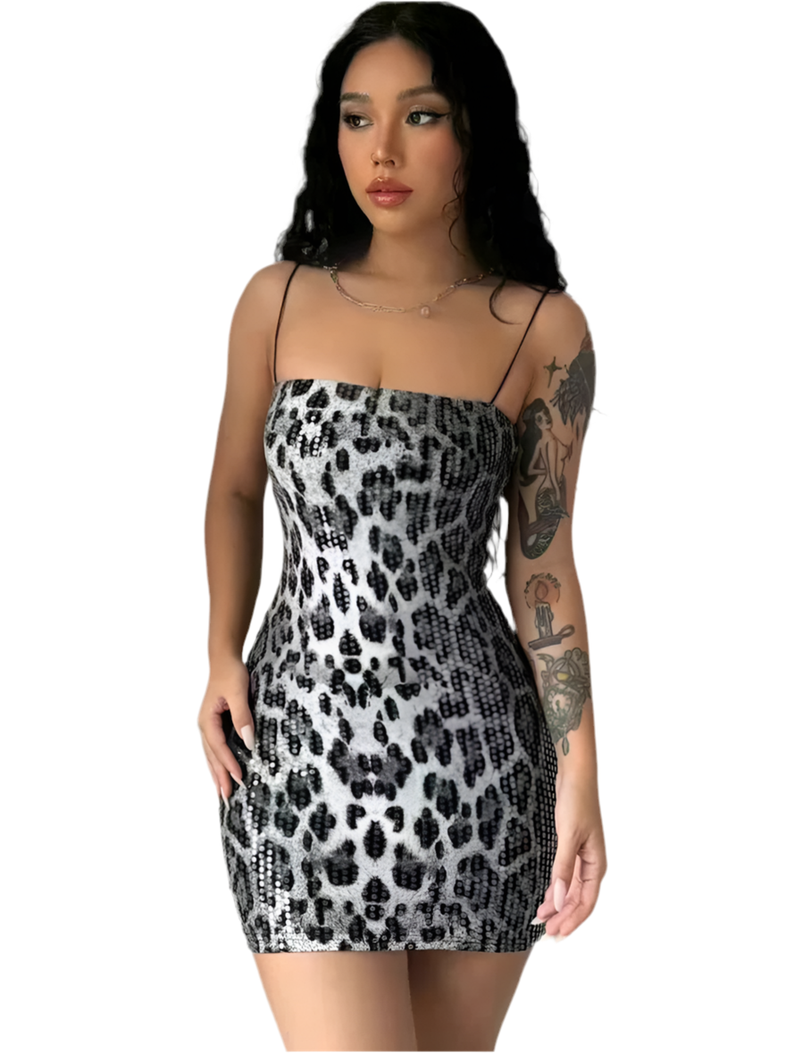 WOFA 25 Kleid mit Leoparden-Kunstdruck