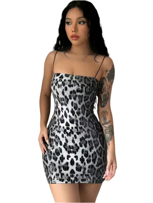 WOFA 25 Kleid mit Leoparden-Kunstdruck